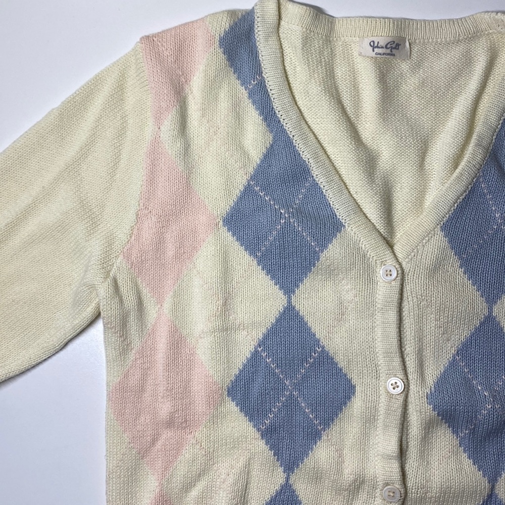 Argyle button down sweater